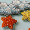 DIY kit postcard 3D for embroidery with beads "Among stars and clouds" 5.8"x8.3" / 14.8x21.0 cm