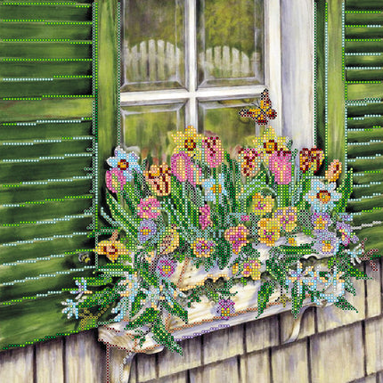 Canvas for bead embroidery "Heat premonition" 11.8"x11.8" / 30.0x30.0 cm