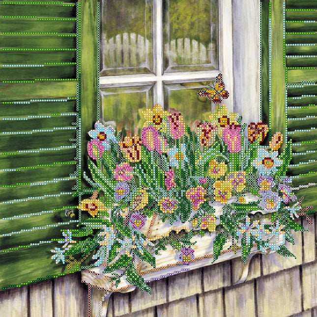 Canvas for bead embroidery "Heat premonition" 11.8"x11.8" / 30.0x30.0 cm