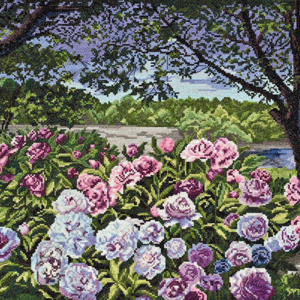 DIY Cross Stitch Kit "Garden peonies" 18.7"x14.4"