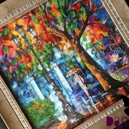 Canvas for bead embroidery "Evening Promenade" 11.8"x11.8" / 30.0x30.0 cm