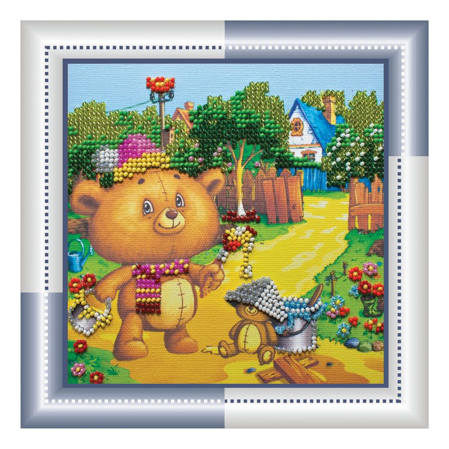 DIY Bead Embroidery Kit "Artist"  5.9"x5.9" / 15.0x15.0 cm