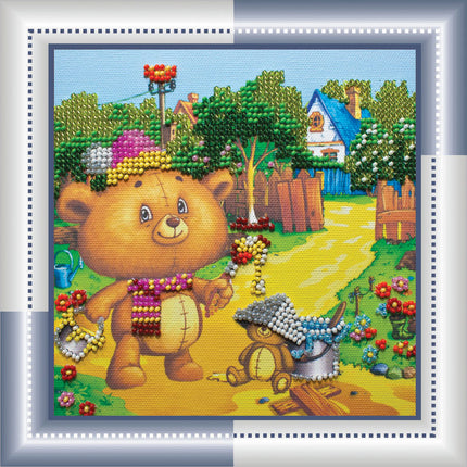 DIY Bead Embroidery Kit "Artist"  5.9"x5.9" / 15.0x15.0 cm