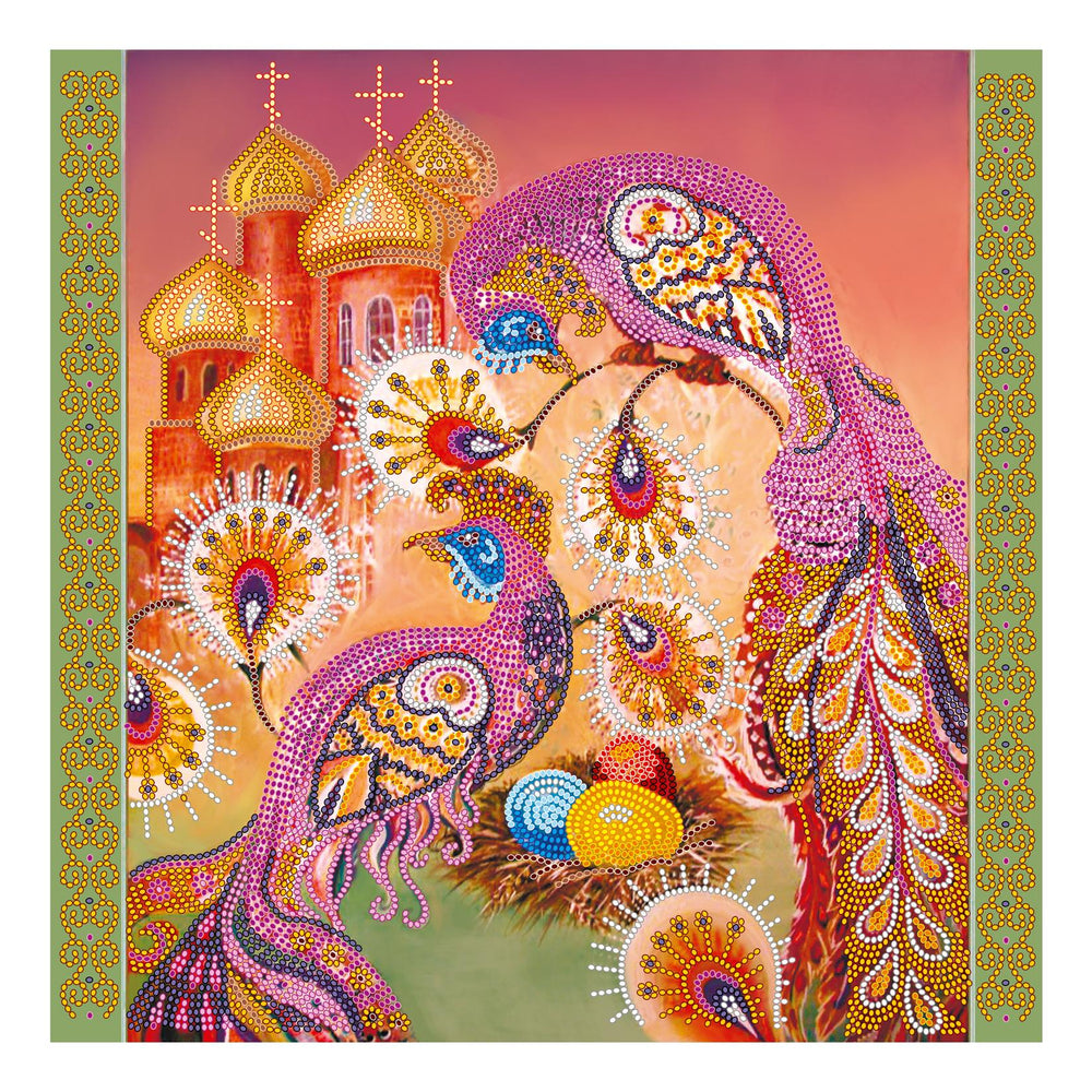 Canvas for bead embroidery "Easter story-3" 11.8"x11.8" / 30.0x30.0 cm