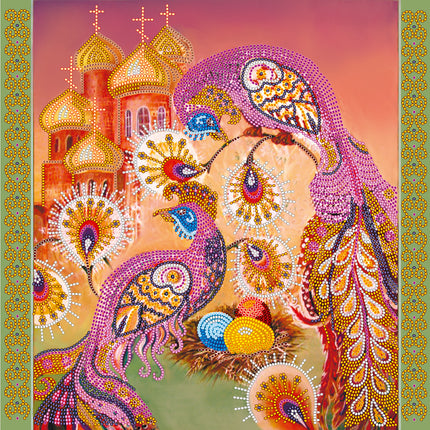 Canvas for bead embroidery "Easter story-3" 11.8"x11.8" / 30.0x30.0 cm