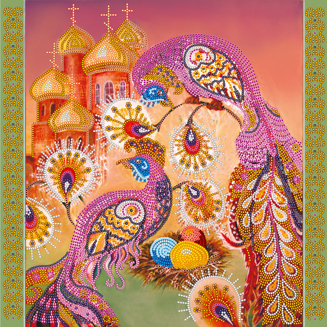 Canvas for bead embroidery "Easter story-3" 11.8"x11.8" / 30.0x30.0 cm