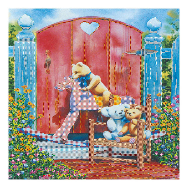 Canvas for bead embroidery "Memories of childhood" 11.8"x11.8" / 30.0x30.0 cm