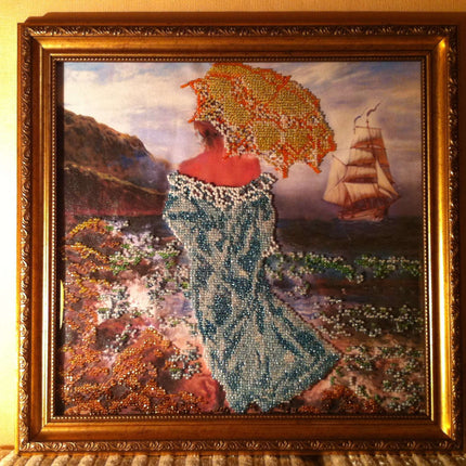 Canvas for bead embroidery "The Magic of the Sea" 11.8"x11.8" / 30.0x30.0 cm