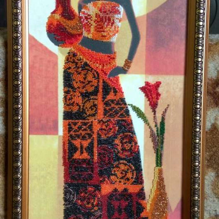 DIY Bead Embroidery Kit "Africa-3" 7.1"x20.5" / 18.0x52.0 cm