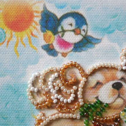DIY Bead Embroidery Kit "In to the happiness"  5.9"x5.9" / 15.0x15.0 cm
