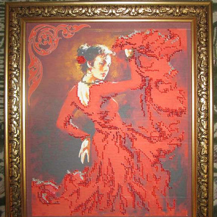 DIY Bead Embroidery Kit "Carmen" 9.1"x11.0" / 23.0x28.0 cm