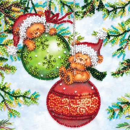 DIY Bead Embroidery Kit "Cute fun"  5.9"x5.9" / 15.0x15.0 cm