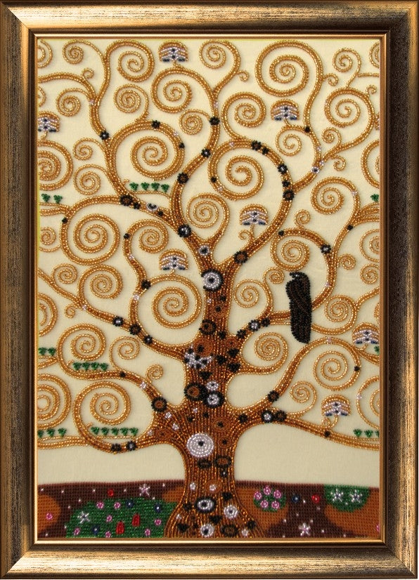 Bead DIY Embroidery Kit "Tree of Life (after G. Klimt)" 14.2"x9.8"/ 36.0x25.0 cm