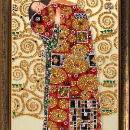Bead DIY Embroidery Kit "Fulfillment (after G. Klimt)" 14.2"x9.1"/ 36.0x23.0 cm