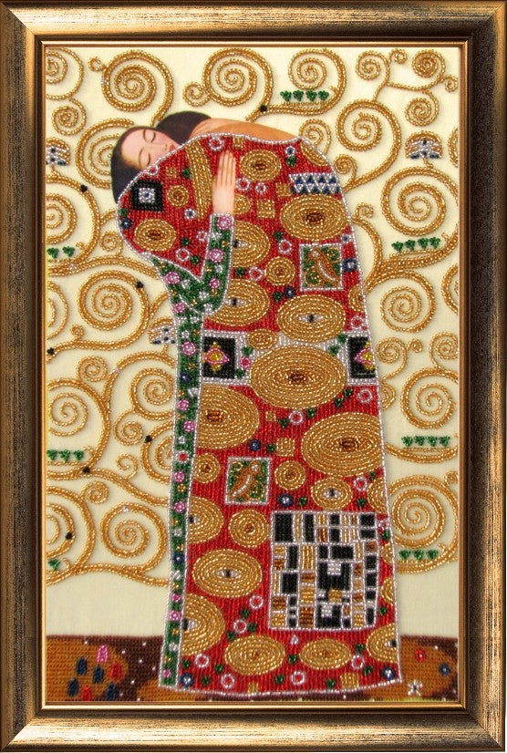 Bead DIY Embroidery Kit "Fulfillment (after G. Klimt)" 14.2"x9.1"/ 36.0x23.0 cm