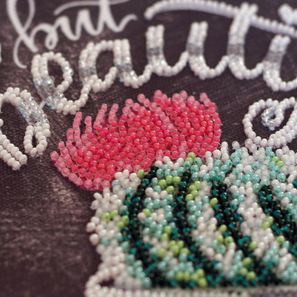 DIY Bead Embroidery Kit "Life is beautiful" 11.8"x11.8" / 30.0x30.0 cm
