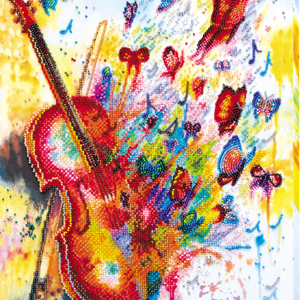 DIY Bead Embroidery Kit "Sparks of sound" 11.8"x15.7" / 30.0x40.0 cm