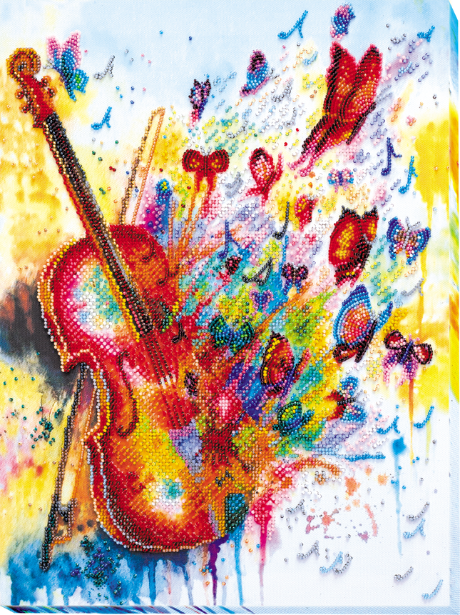 DIY Bead Embroidery Kit "Sparks of sound" 11.8"x15.7" / 30.0x40.0 cm
