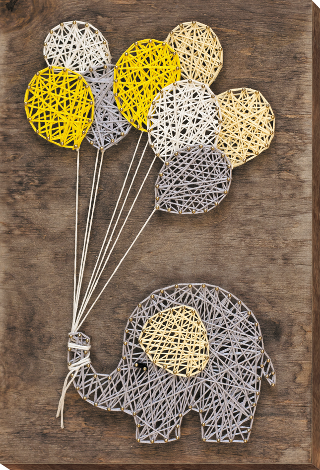 String Art Creative DIY Kit "Elephant" 7.5"x11.4" / 19.0x29.0 cm