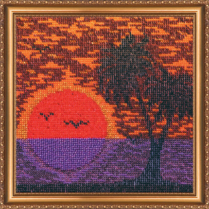 DIY Bead Embroidery Kit "Island" 7.9"x7.9" / 20.0x20.0 cm