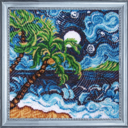 Bead DIY Embroidery Kit "Warm Places" 11.0"x11.0"/ 28.0x28.0 cm