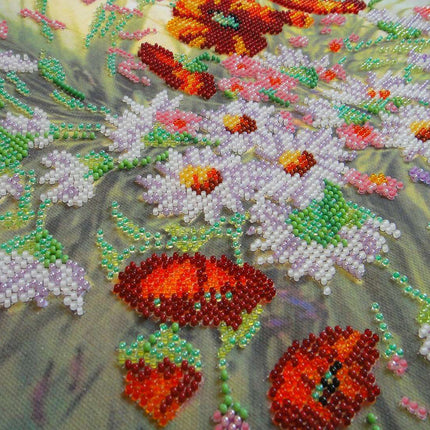 Canvas for bead embroidery "Splashes of Summer" 11.8"x11.8" / 30.0x30.0 cm