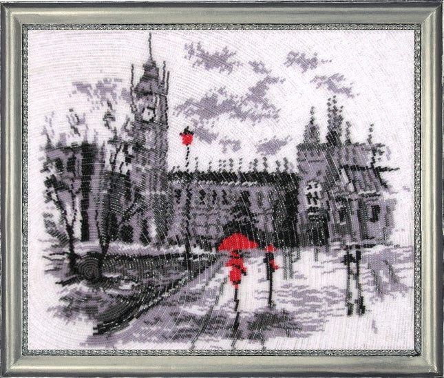 Bead DIY Embroidery Kit "London (after O. Darchuk)" 10.6"x12.6"/ 27.0x32.0 cm