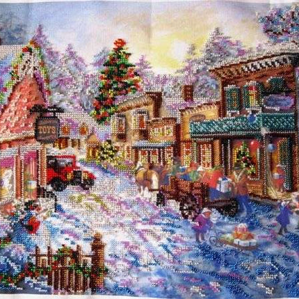 DIY Bead Embroidery Kit "Merry Yule" 17.3"x12.6" / 44.0x32.0 cm
