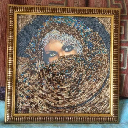DIY Bead Embroidery Kit "Scheherazade" 11.8"x11.8" / 30.0x30.0 cm