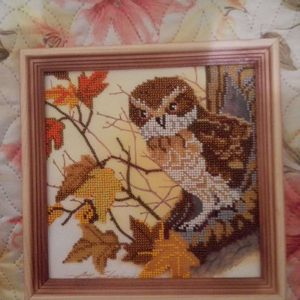 Canvas for bead embroidery "Wood fairy tale" 7.9"x7.9" / 20.0x20.0 cm