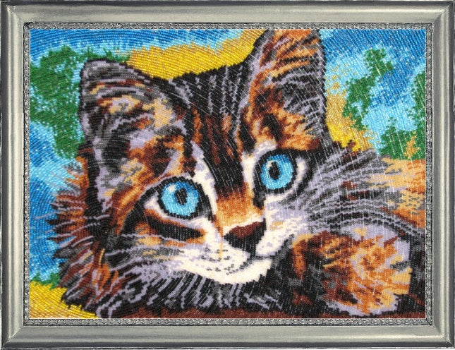 DIY Bead Embroidery Kit "Kitty" 10.2"x13.8" / 26.0x35.0 cm