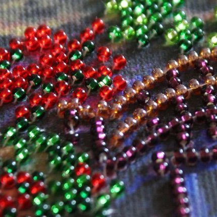 DIY Bead Embroidery Kit "Flowers in the pond"  5.9"x5.9" / 15.0x15.0 cm