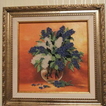 Canvas for bead embroidery "Lilac" 7.9"x7.9" / 20.0x20.0 cm