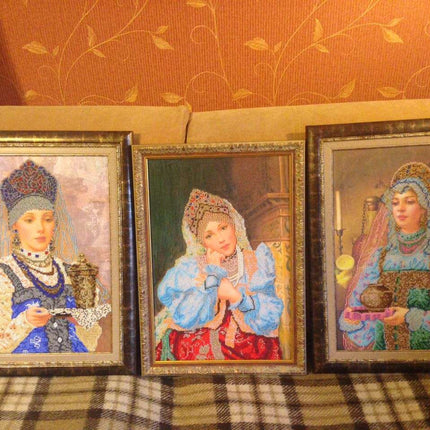 DIY Bead Embroidery Kit "Nastenka" 11.8"x17.7" / 30.0x45.0 cm