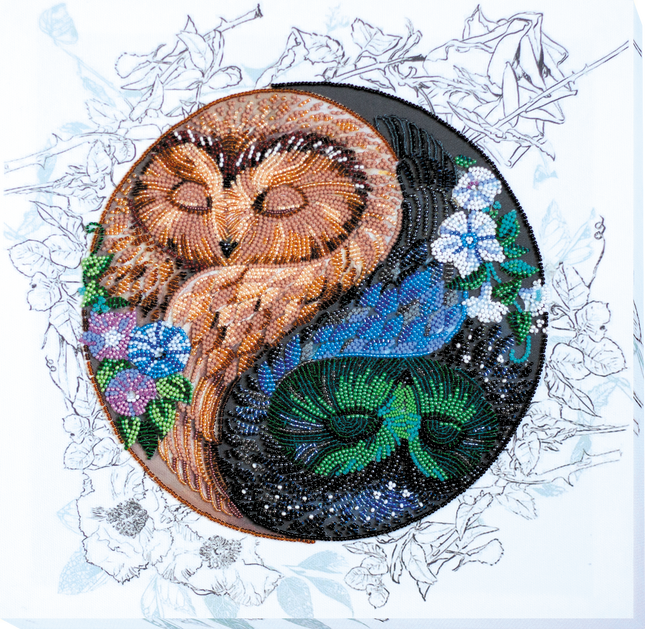 DIY Bead Embroidery Kit "Harmony" 12.6"x12.6" / 32.0x32.0 cm