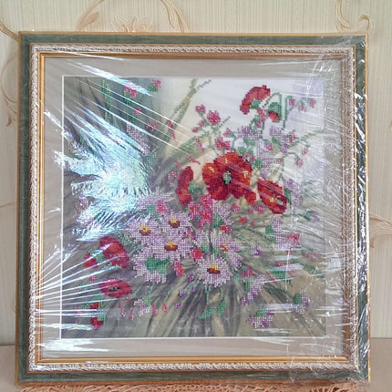 Canvas for bead embroidery "Splashes of Summer" 11.8"x11.8" / 30.0x30.0 cm