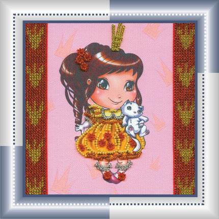 DIY Bead Embroidery Kit "Estelle"  5.9"x5.9" / 15.0x15.0 cm