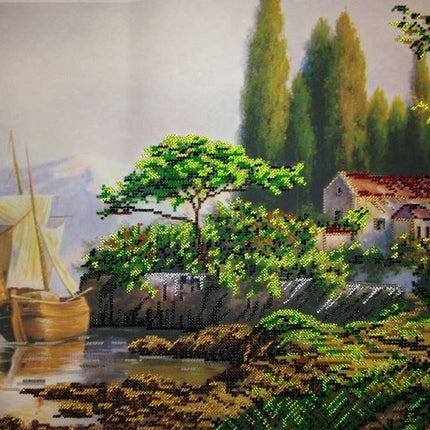 DIY Bead Embroidery Kit "Sailfish" 20.1"x12.6" / 51.0x32.0 cm