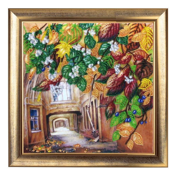 Bead DIY Embroidery Kit "The Golden September" 10.6"x10.6"/ 27.0x27.0 cm