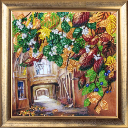 Bead DIY Embroidery Kit "The Golden September" 10.6"x10.6"/ 27.0x27.0 cm