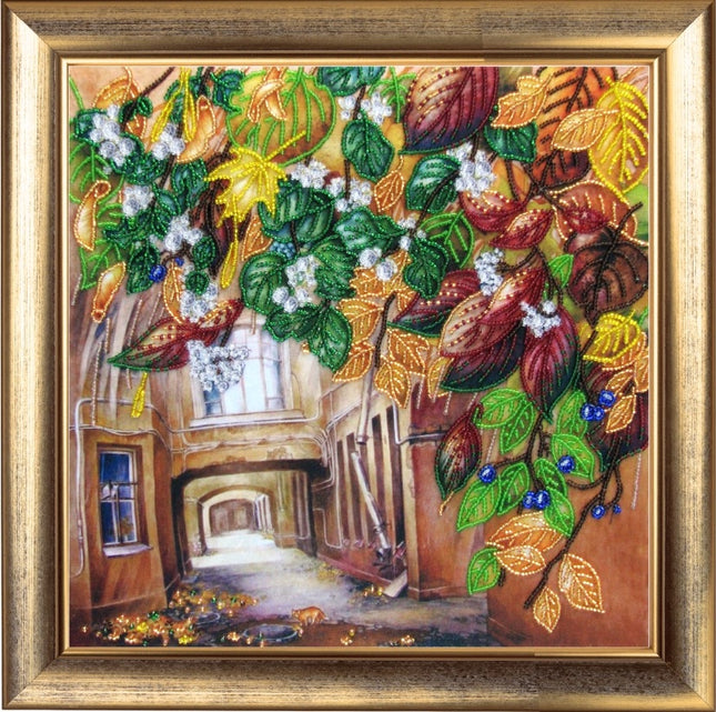 Bead DIY Embroidery Kit "The Golden September" 10.6"x10.6"/ 27.0x27.0 cm