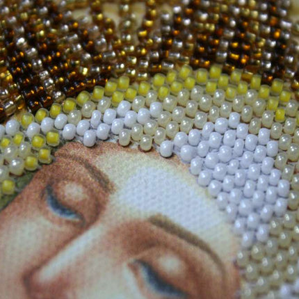 DIY Bead Embroidery Kit "Icon of the Mother of God of «Tenderness»" 7.5"x9.8" / 19.0x25.0 cm