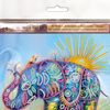 DIY Bead Embroidery Kit "Neon elephant"  5.9"x5.9" / 15.0x15.0 cm