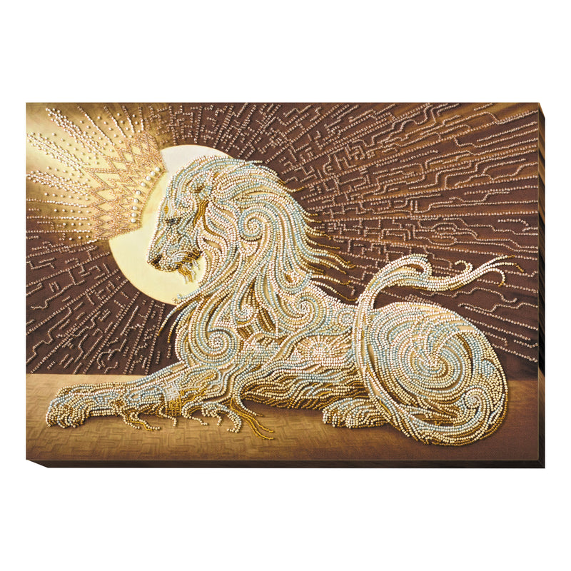 DIY Bead Embroidery Kit "Aslan" 16.9"x12.2" / 43.0x31.0 cm