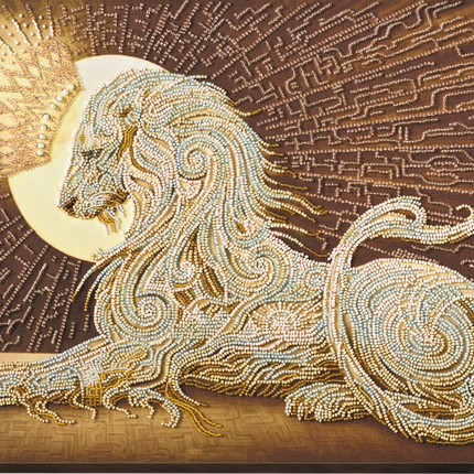 DIY Bead Embroidery Kit "Aslan" 16.9"x12.2" / 43.0x31.0 cm