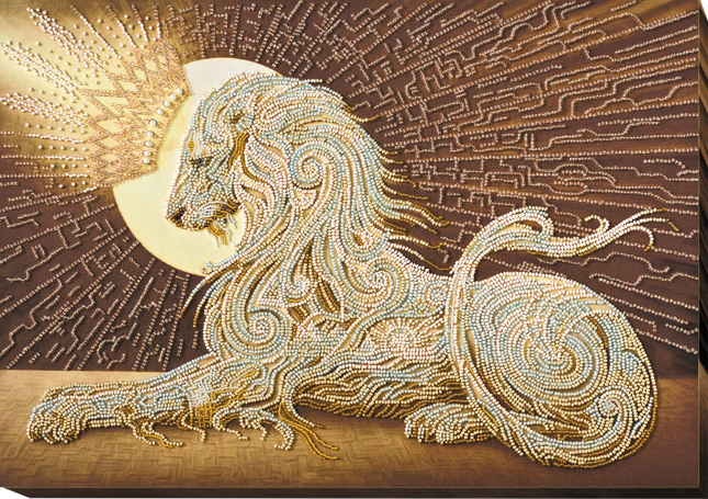DIY Bead Embroidery Kit "Aslan" 16.9"x12.2" / 43.0x31.0 cm