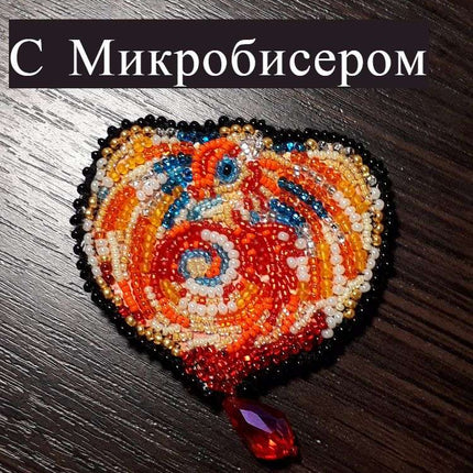 Beadwork kit for creating brooch "The Dragon"
