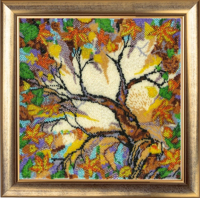 Bead DIY Embroidery Kit "Hello, Autumn!" 10.6"x10.6"/ 27.0x27.0 cm