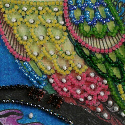 DIY Bead Embroidery Kit "Night couple"  5.9"x5.9" / 15.0x15.0 cm