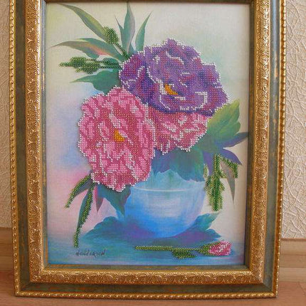 DIY Bead Embroidery Kit "Peonis" 11.0"x13.8" / 28.0x35.0 cm